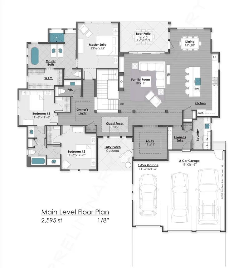  Main Level - 2,595 Finished Square Feet
