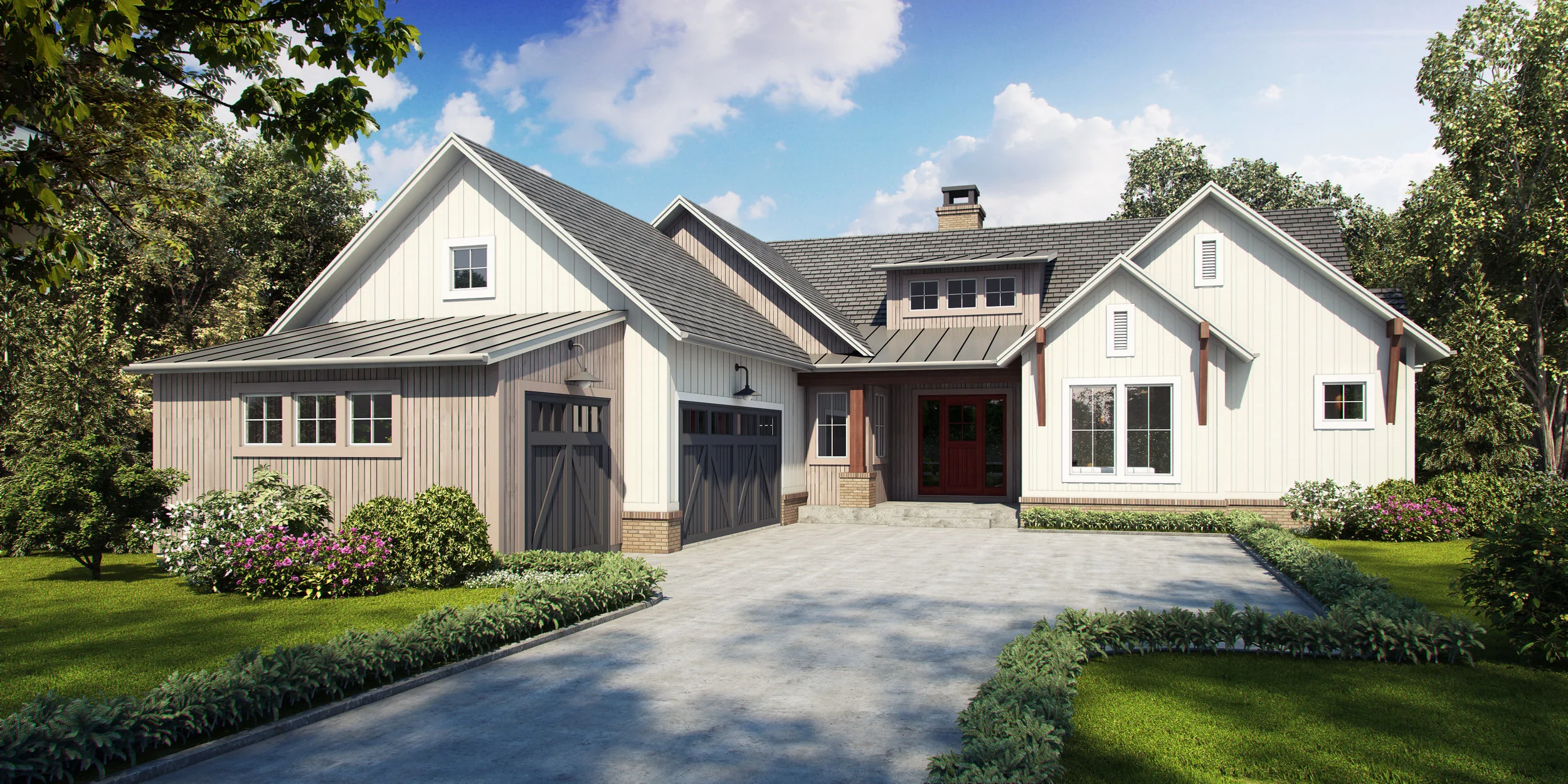  The Keystone - Side Load - Shed Roof Elevation