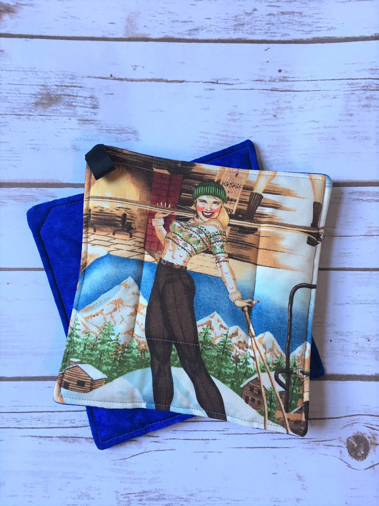 Ski Bunny Pinup Pot Holder