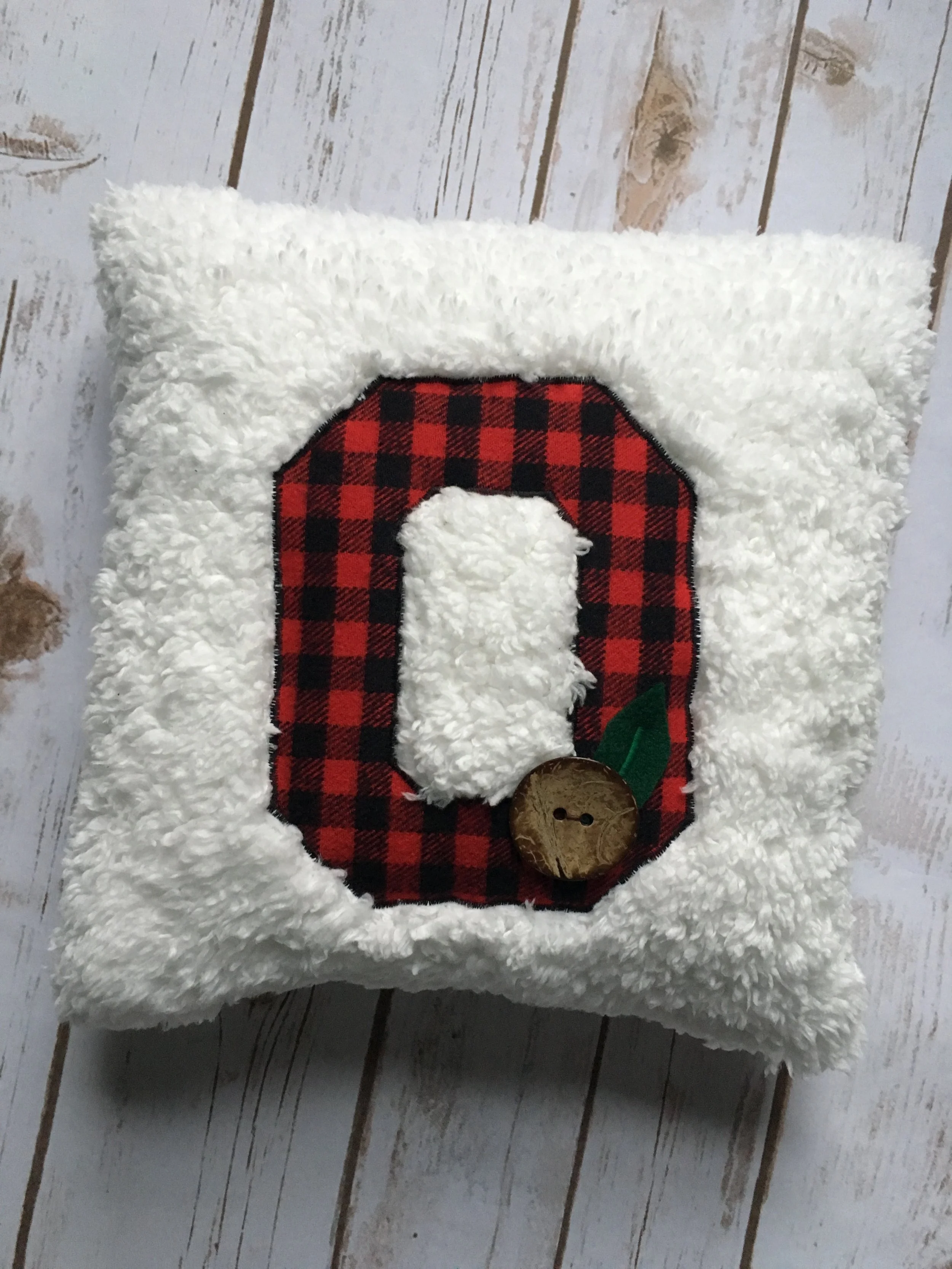 Soft, Fuzzy, Winter Plaid Ohio Pillow