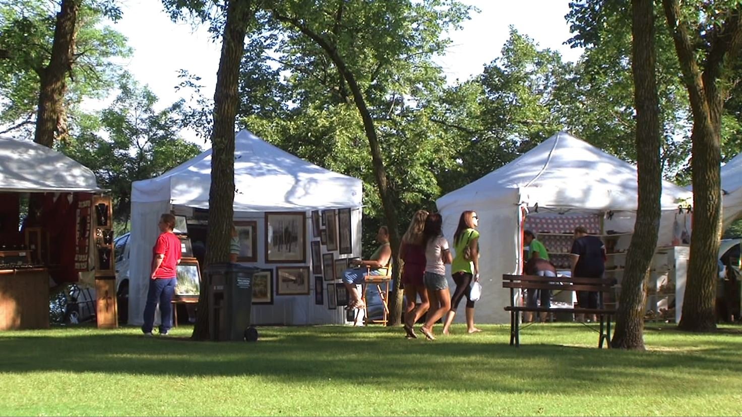  Art in the Park shoppers and vendors at City Park in Alexandria, MN 
