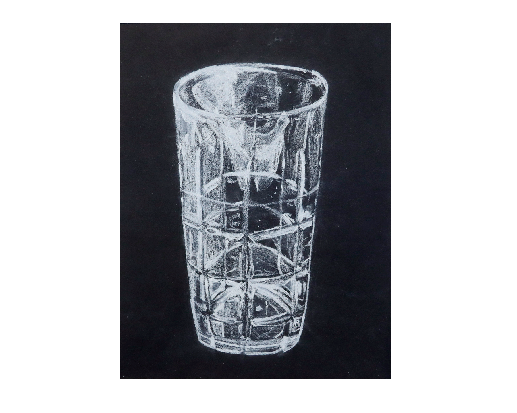 MSHSL-White charcoal drawing of water glass.png