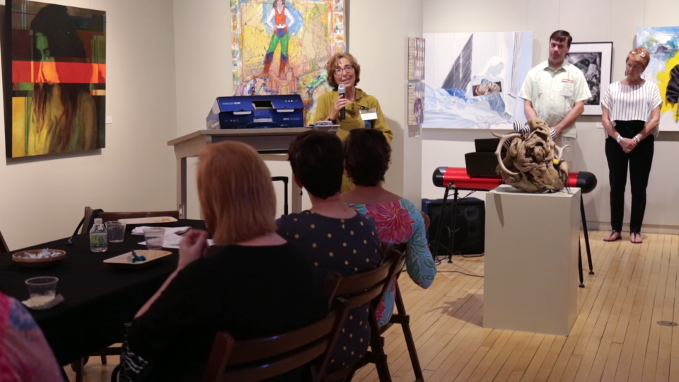  Maxine Adams speaks at the 40th Anniversary Celebration of LRAC hosted at the Rourke Art Gallery &amp; Museum in Moorhead. 