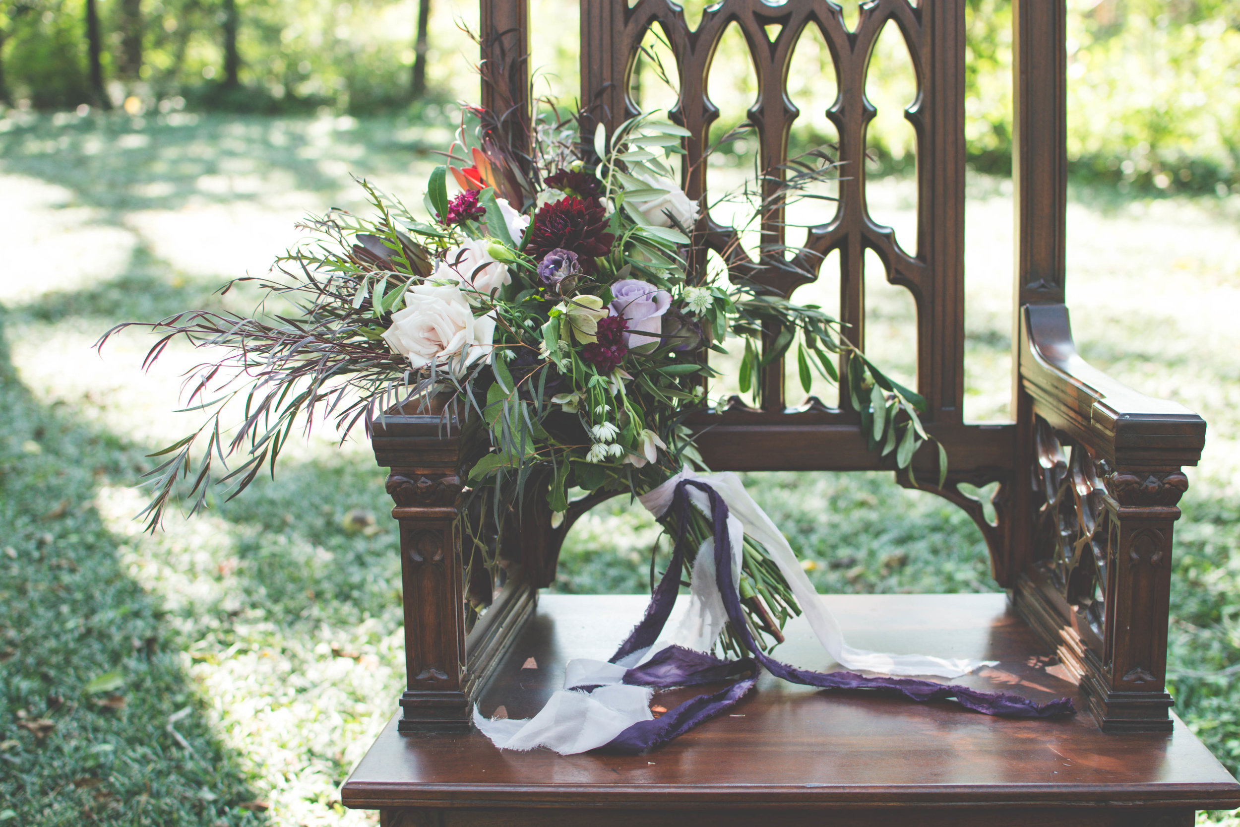 Antique Chair Decor for Halloween Inspired Wedding
