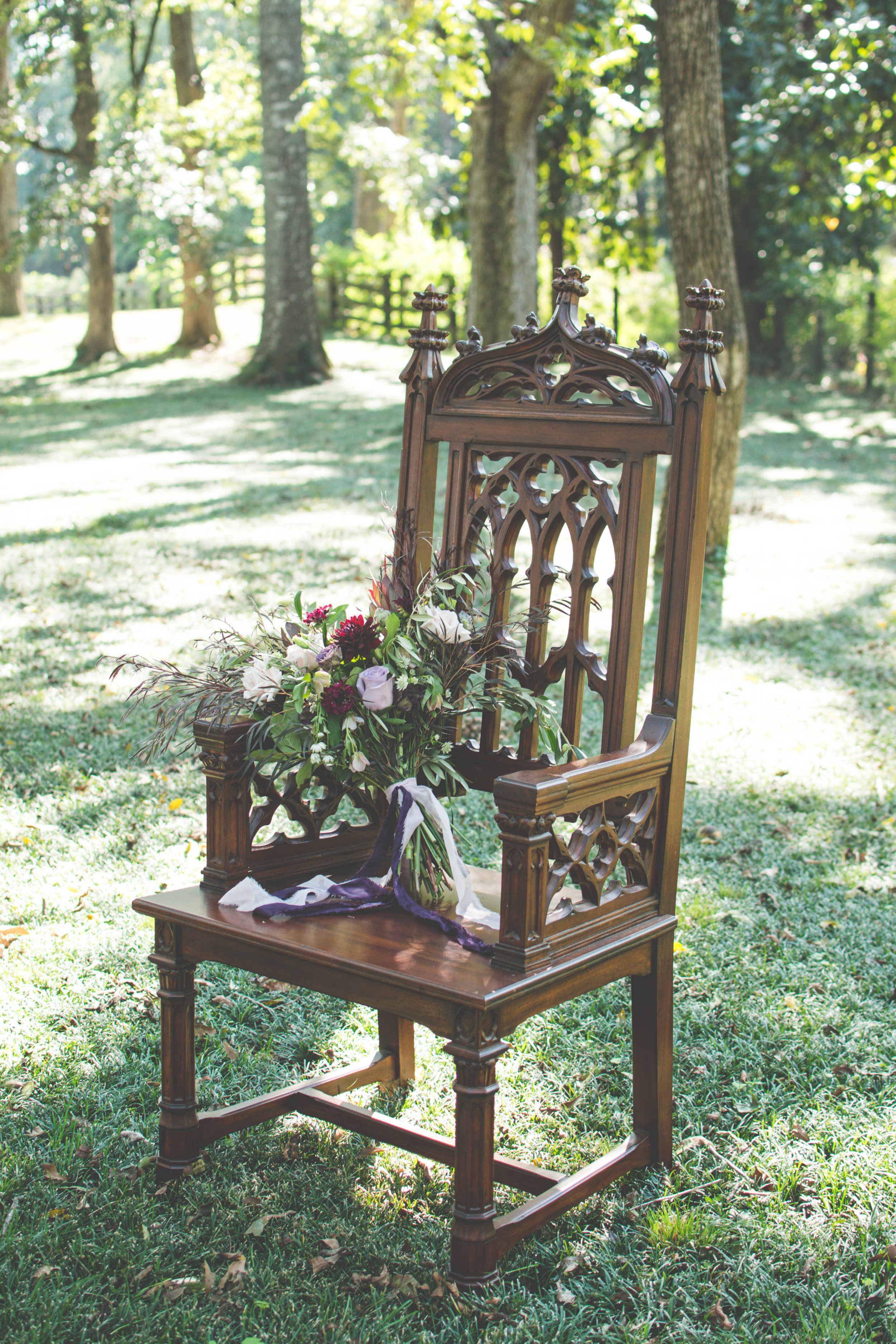 Antique Chair Decor for Halloween Inspired Wedding