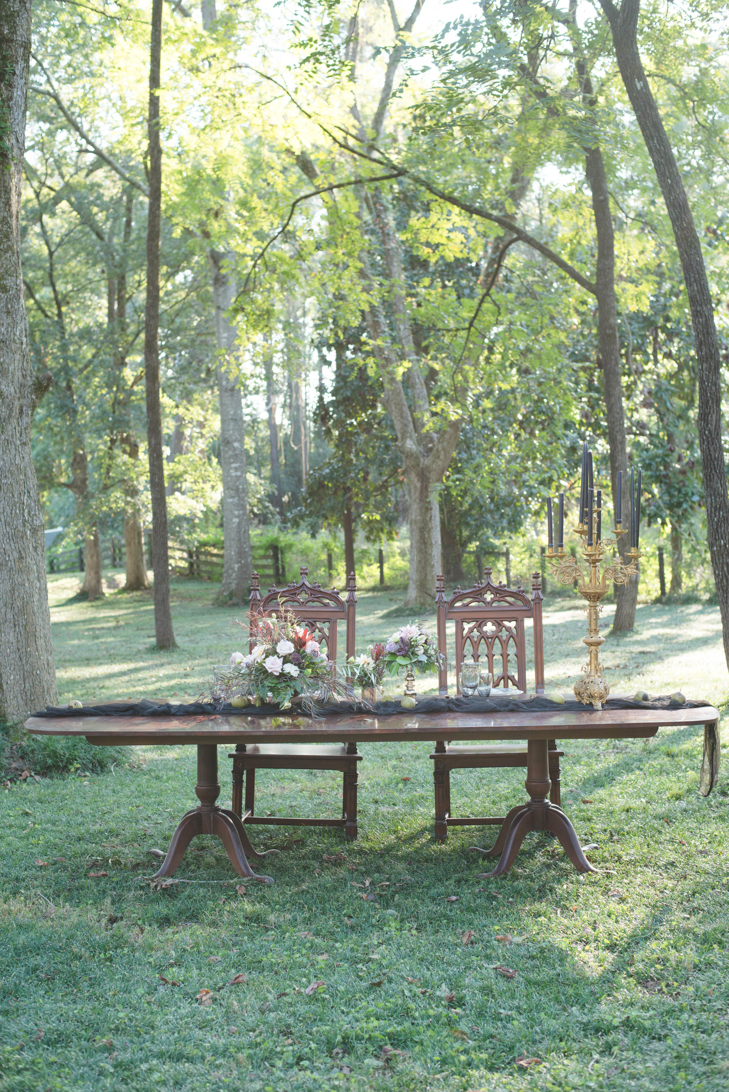 Tablescape Decor for Halloween Inspired Wedding