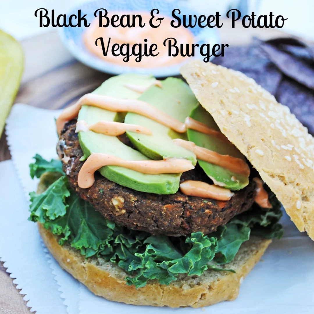 Black Bean & Sweet Potato Veggie Burger (Gluten-Free)