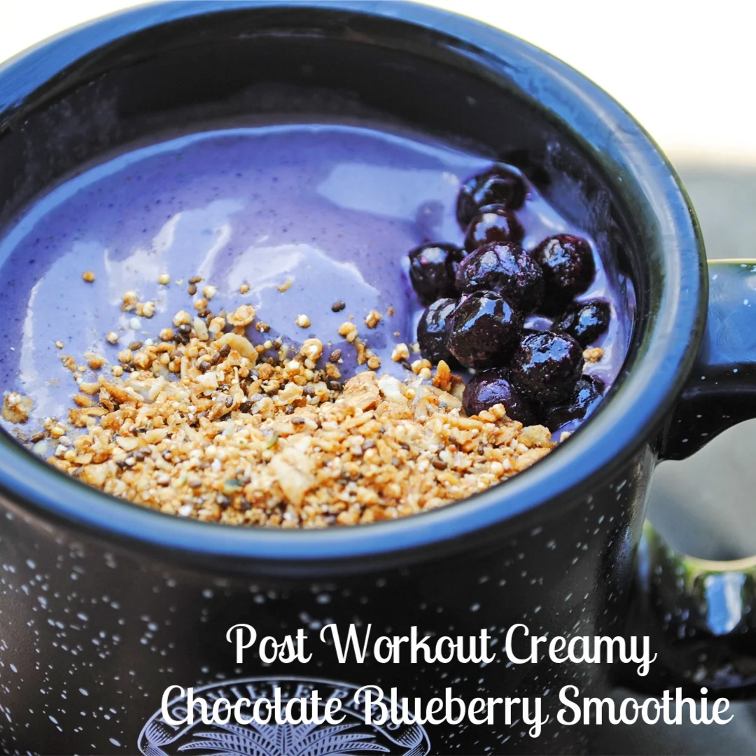 Post Workout Creamy Chocolate Blueberry Smoothie