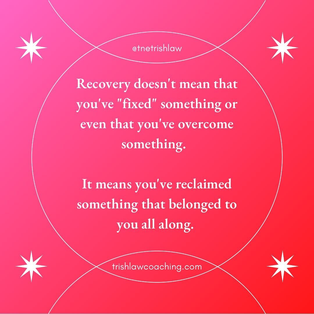 I love the idea of recovery. 
.
.
. 
Both in the traditional sense in terms of addiction and sobriety and also in regards to healing. 
.
.
.
There are so many parallels. 
.
.
.
Standing witness to people who are willing to fight their way back to the