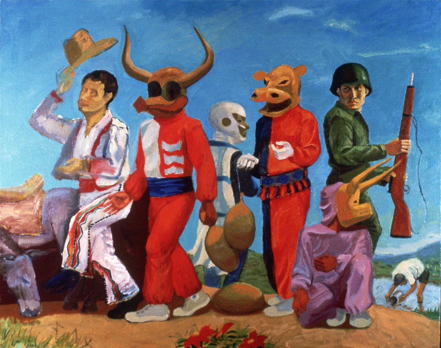 Carnival Group , 1978. Oil on canvas. 22” X 28". 