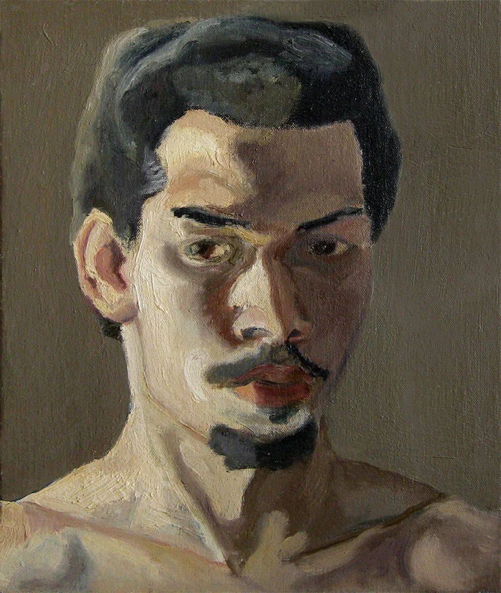 Self Portrait, 1975 Oil on canvas. 12" X 10"