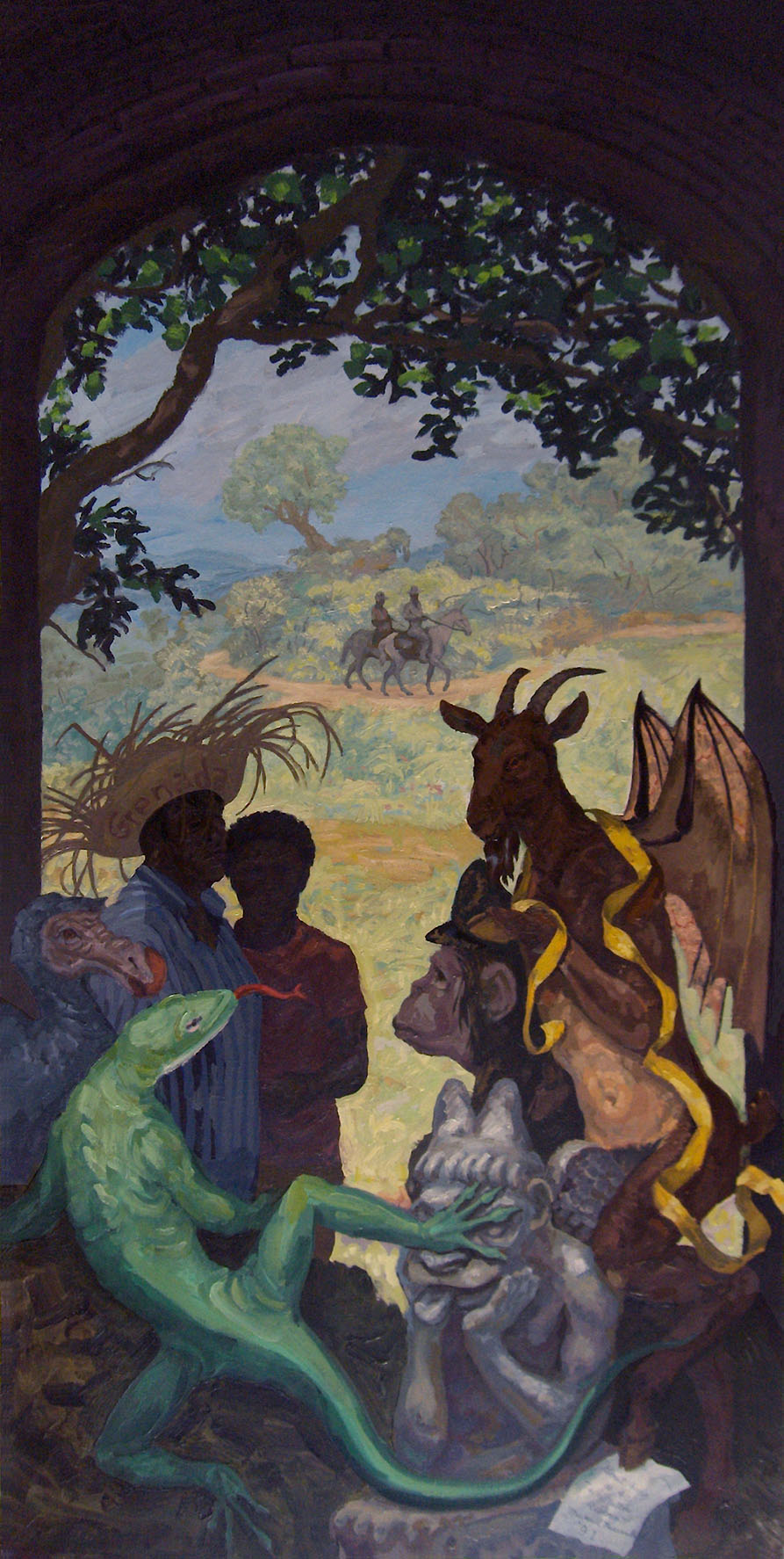    Goat Song #4: Tie a Yellow Ribbon   , &nbsp;1991 Oil on linen. 96" X 48". 