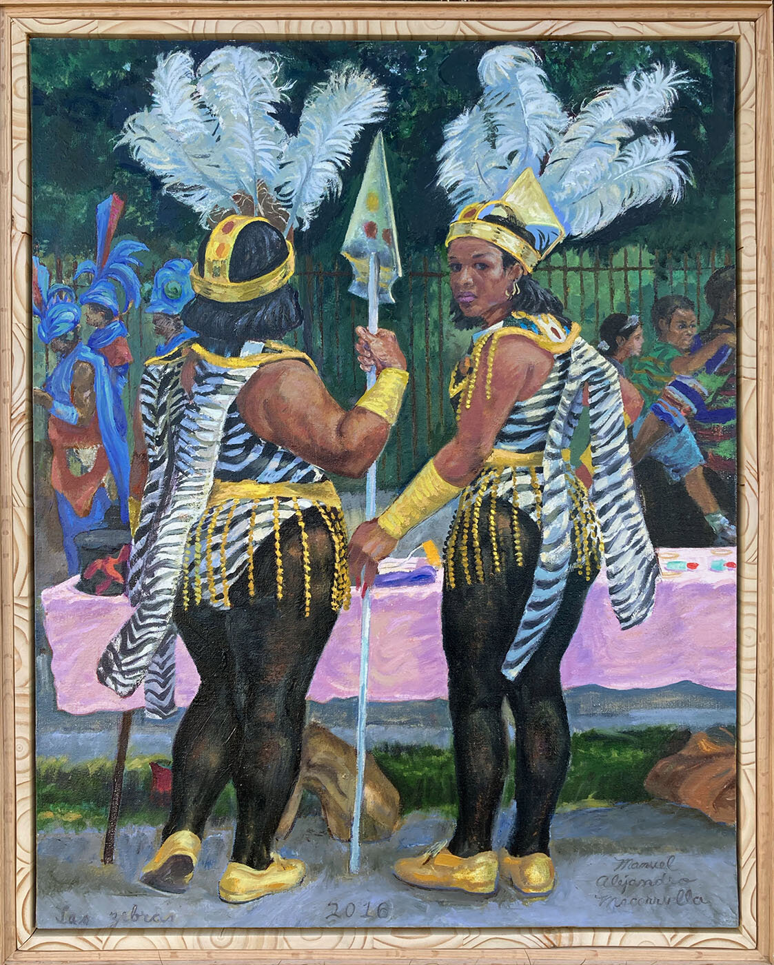    Las zebras (The Zebras) , &nbsp;2016. Oil on linen. 41 1/8" X 33" 