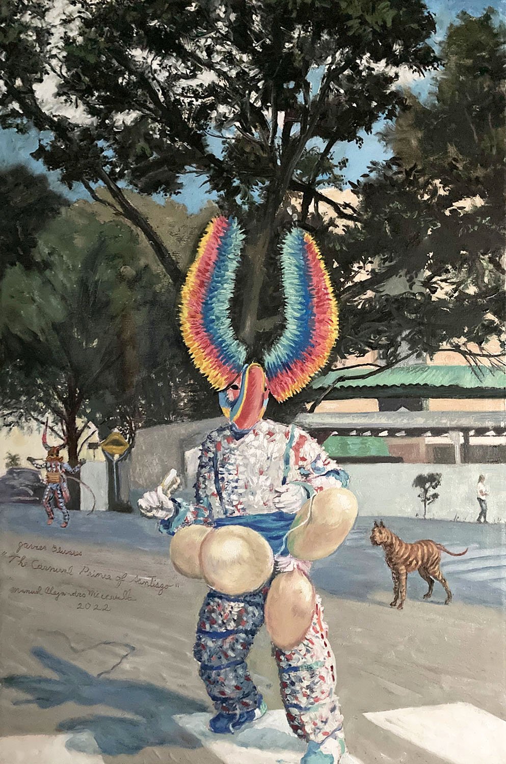   Javier Olivares, The Carnival Prince of Santiago , 2022. Oil on canvas. 30” X 20”. 