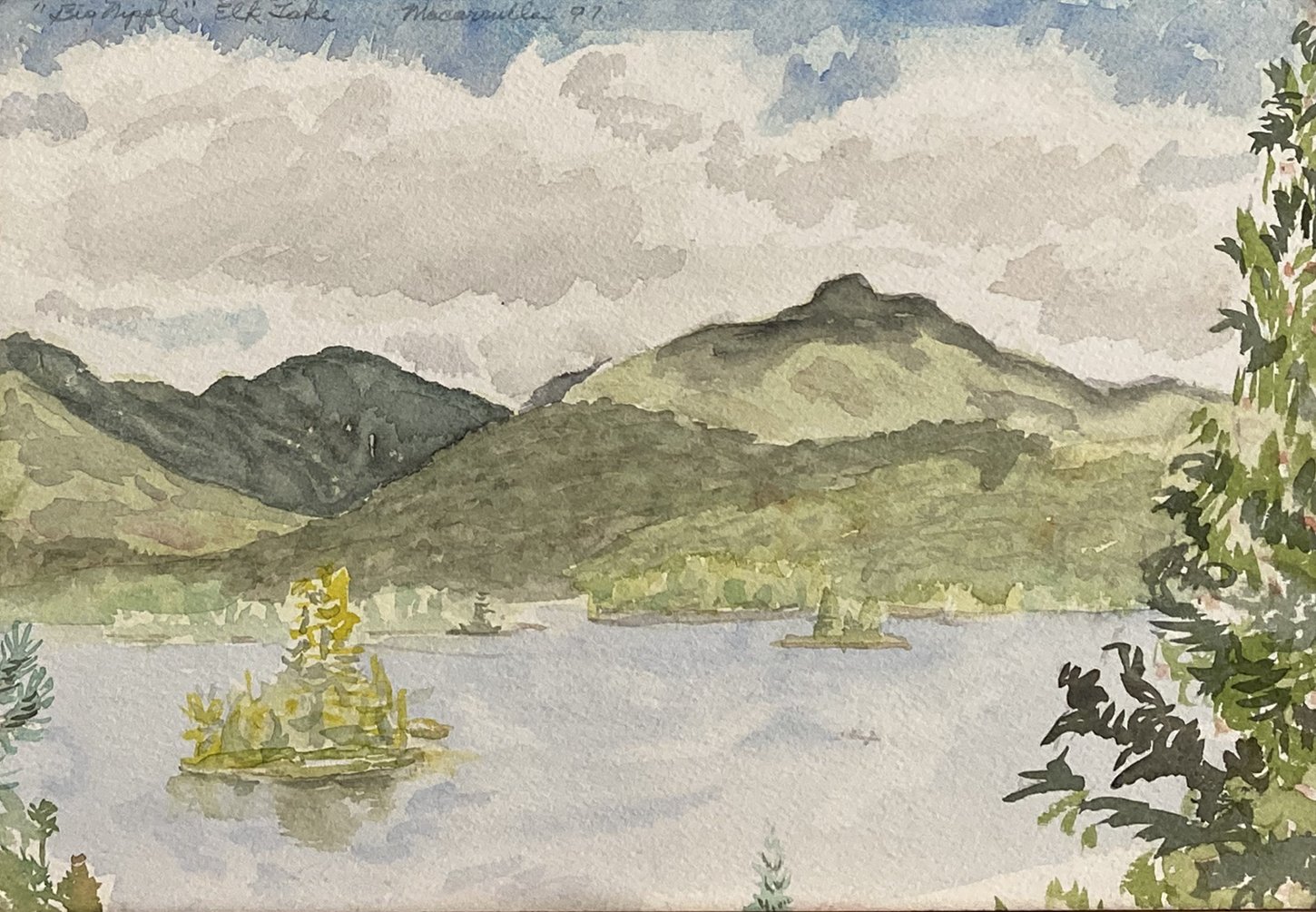    Big Nipple (Elk Lake),   1997. Watercolor. 8” X 10”. 