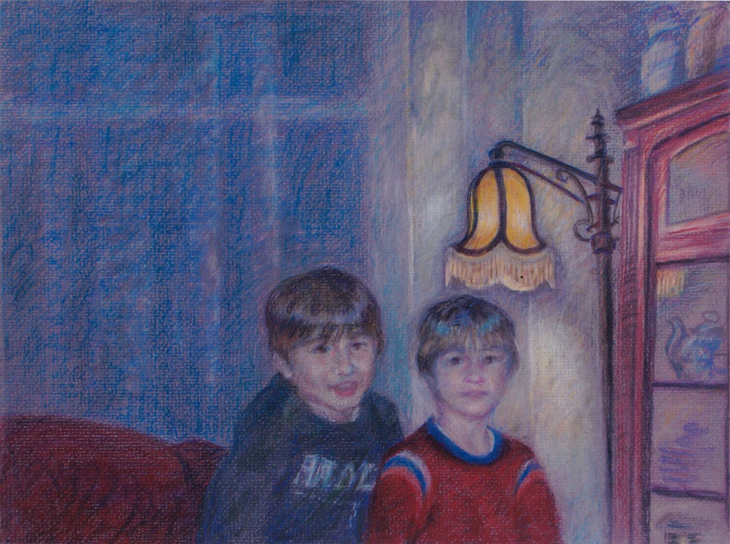    Leander and Spencer,   2006. Color pencils. 9” X 12”. (Private collection.) 
