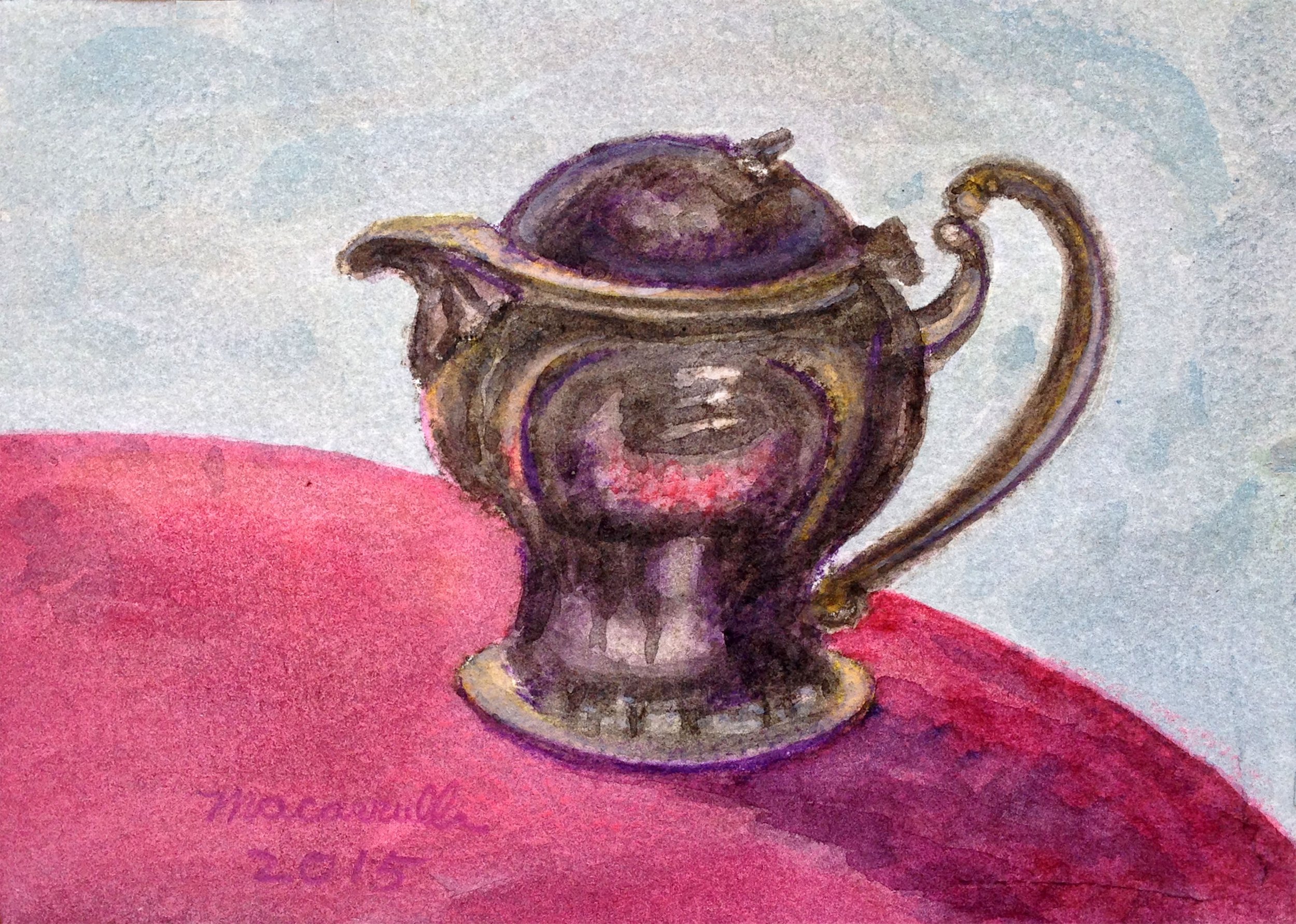    Pewter,   2015. Watercolor. 4” X 6”. 