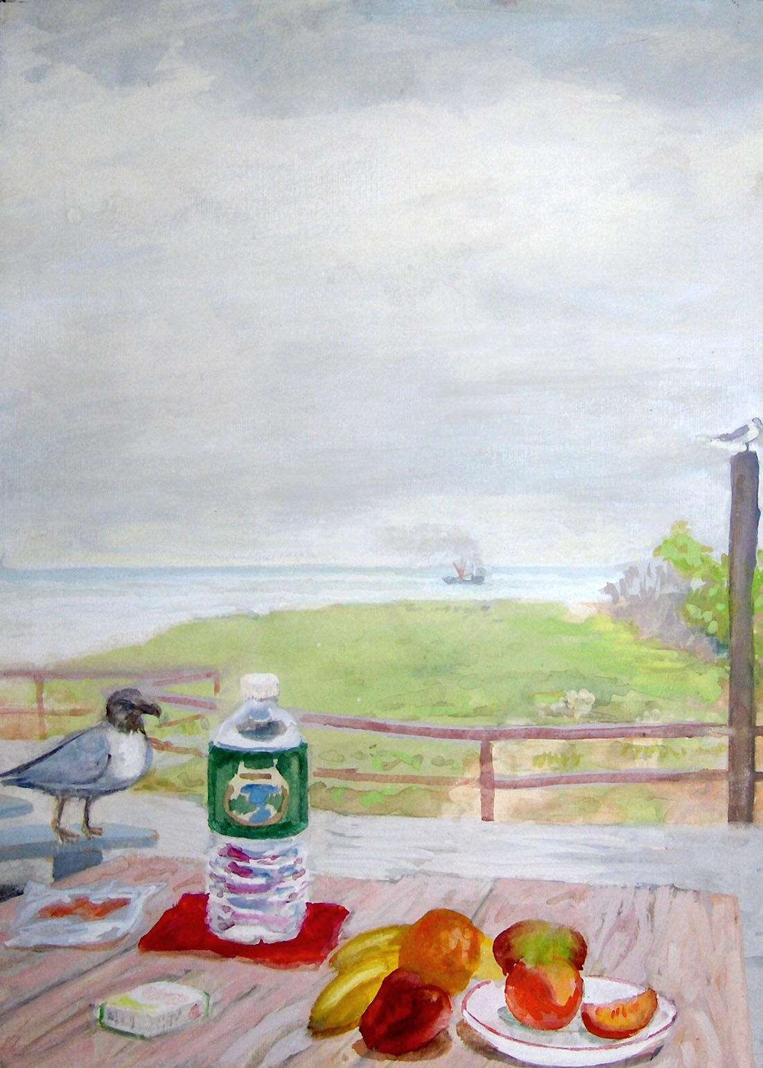    Cape May Still Life,   1994. Gouache. 14” X 11”. 