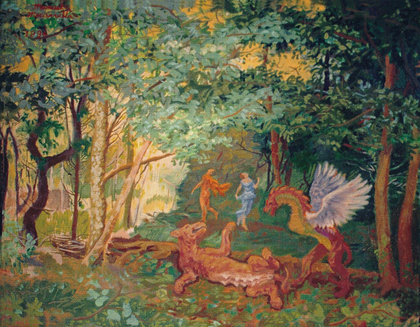    Dance of the Satyrs,   1994. Oil on linen. 30” X 38. (Collection of El Museo de Arte Moderno, Santo Domingo.) 