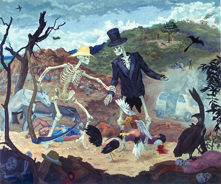    Goat Song #1: Struggle,   1986. Oil on canvas. 88” X 105”. (Collection of The Studio Museum in Harlem.) 