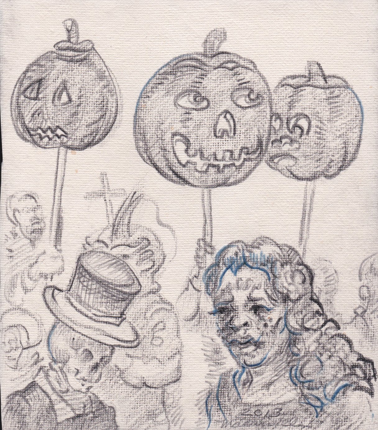  Village Halloween Parade 2013, 2013. Pencil. 9.25” X 8.5”. 