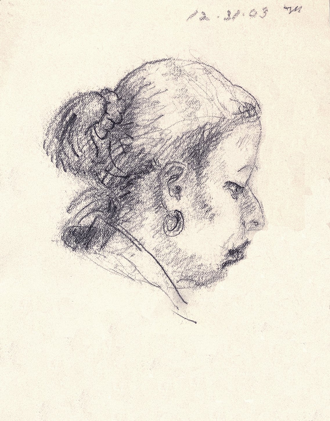  Woman study, 2003. Charcoal pencil. 12” X 9”. 