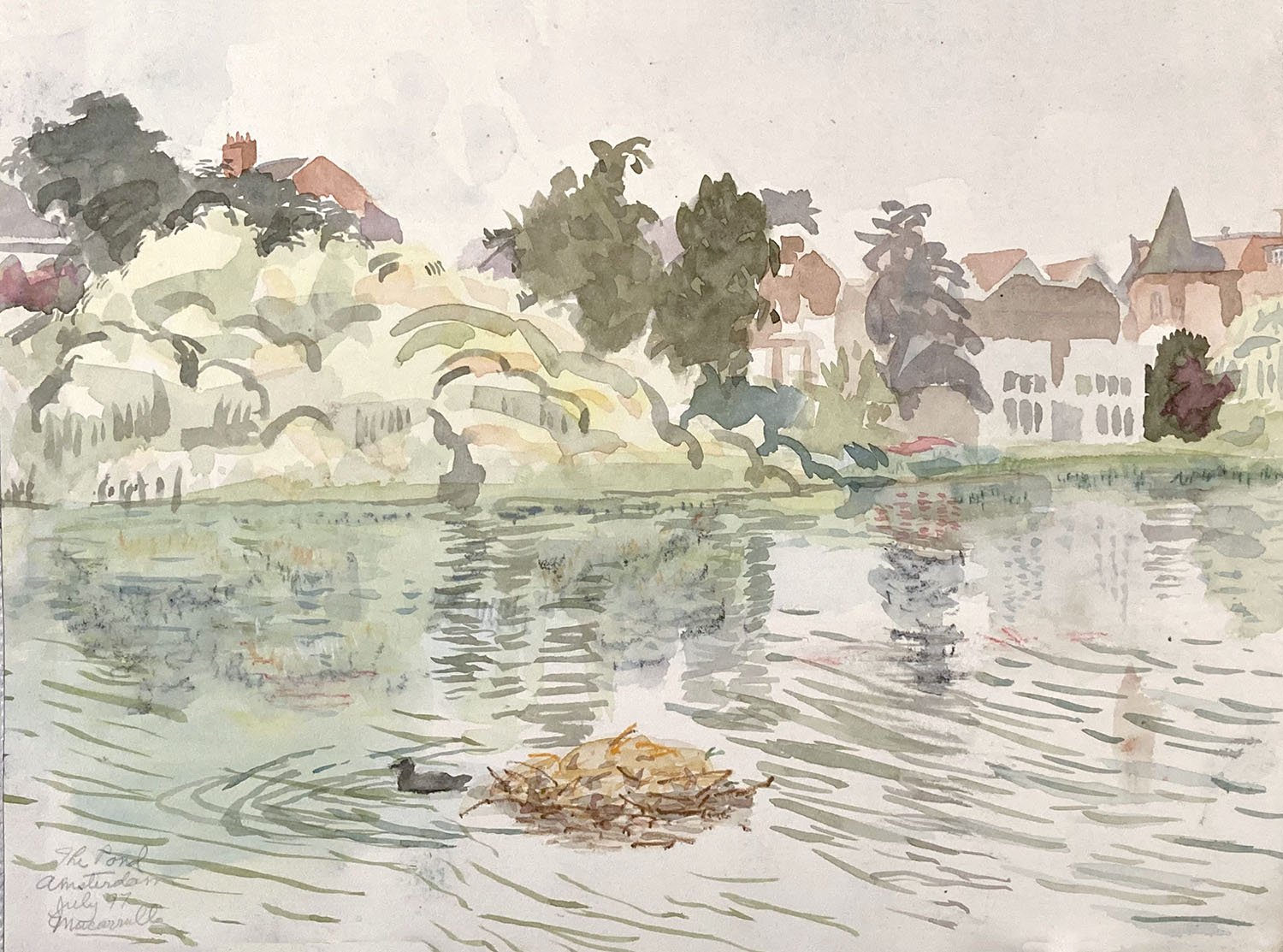    The Pond (Amsterdam),   1997. Watercolor.  