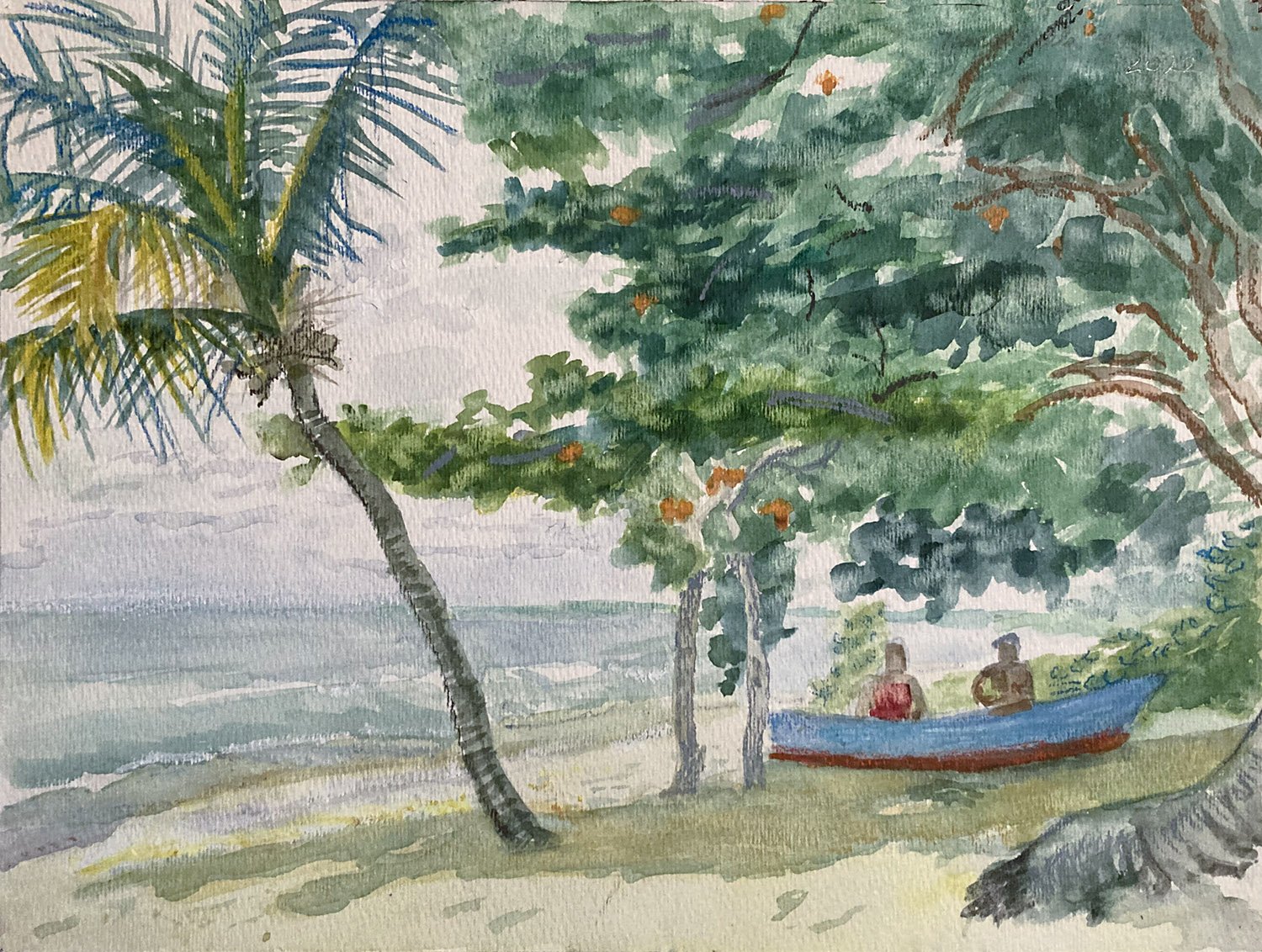    Beach study,   1982/2022. Watercolor. 11” X 14”. 