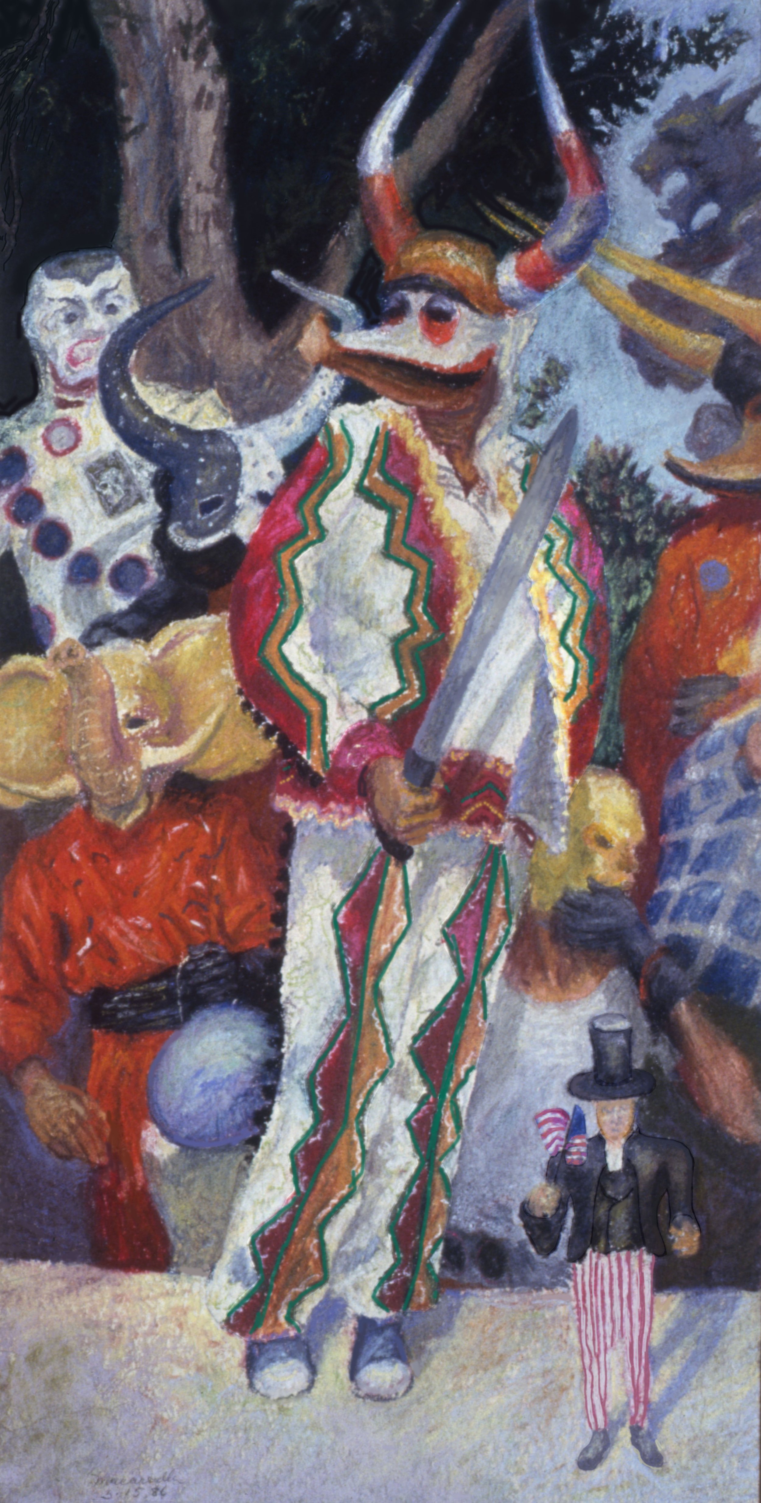    Santiago Carnival Study,   1986. Pastel. C. 12” high. (Private collection.) 