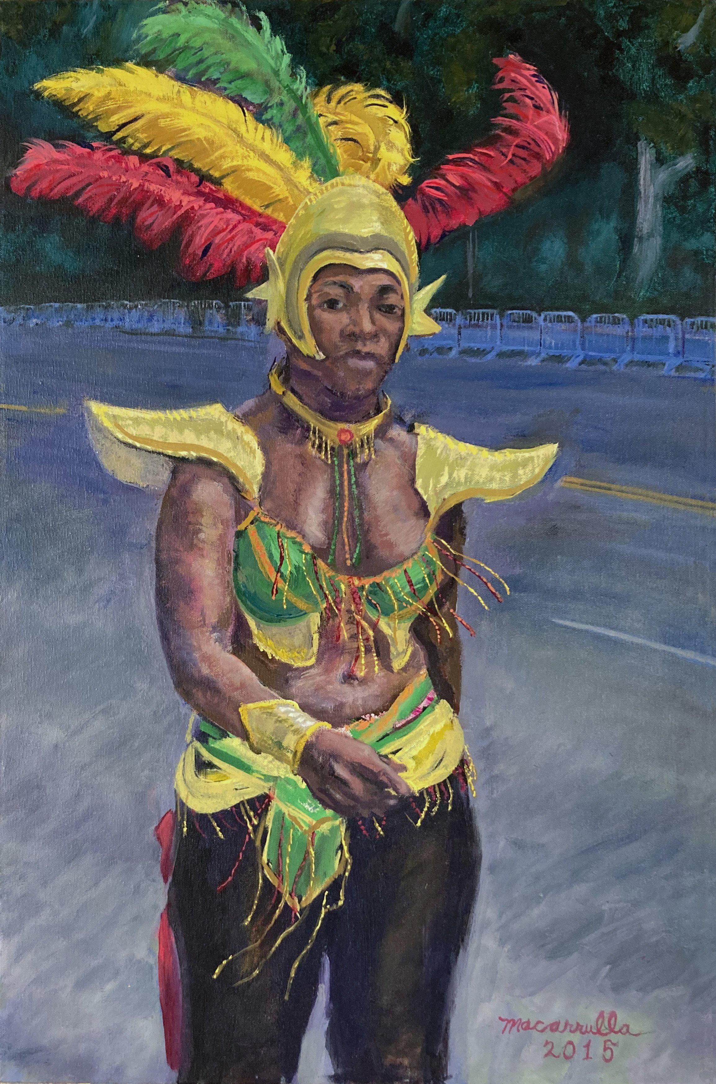  Single costumed figure, 2015. Oil on canvas. 30” X 20”. 