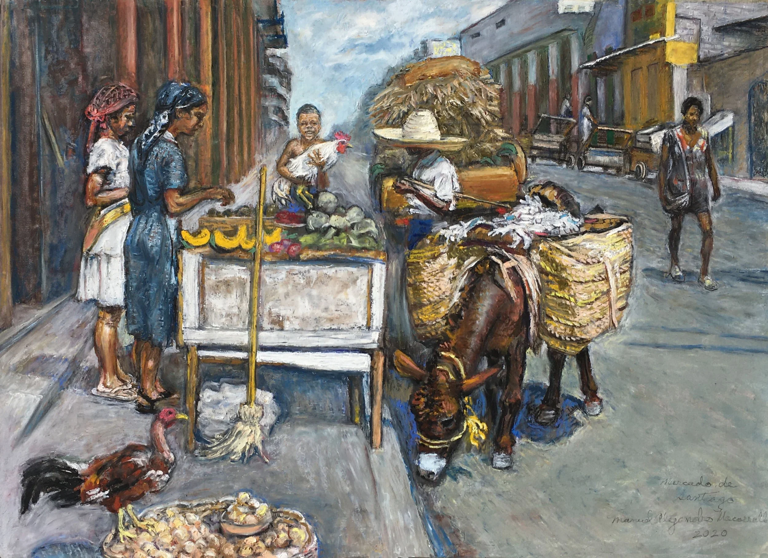 Santiago Market_2020_Oil pastel_19 X 26.5.jpg