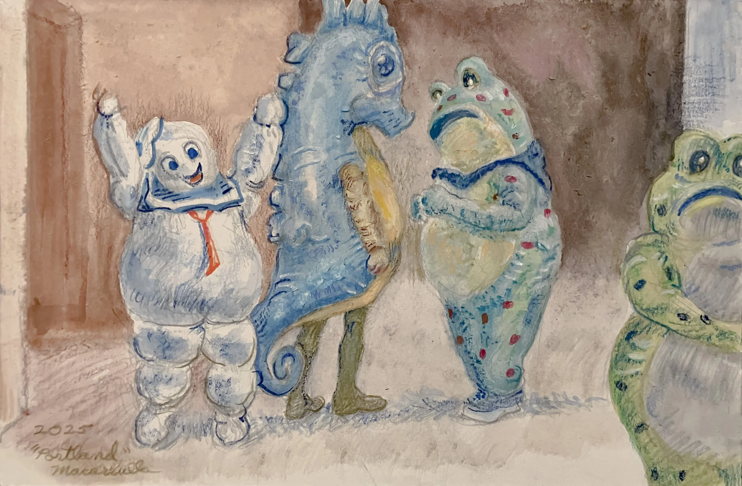    Portland,   2025. Acrylic inks on museum board. 7.25” X 11 