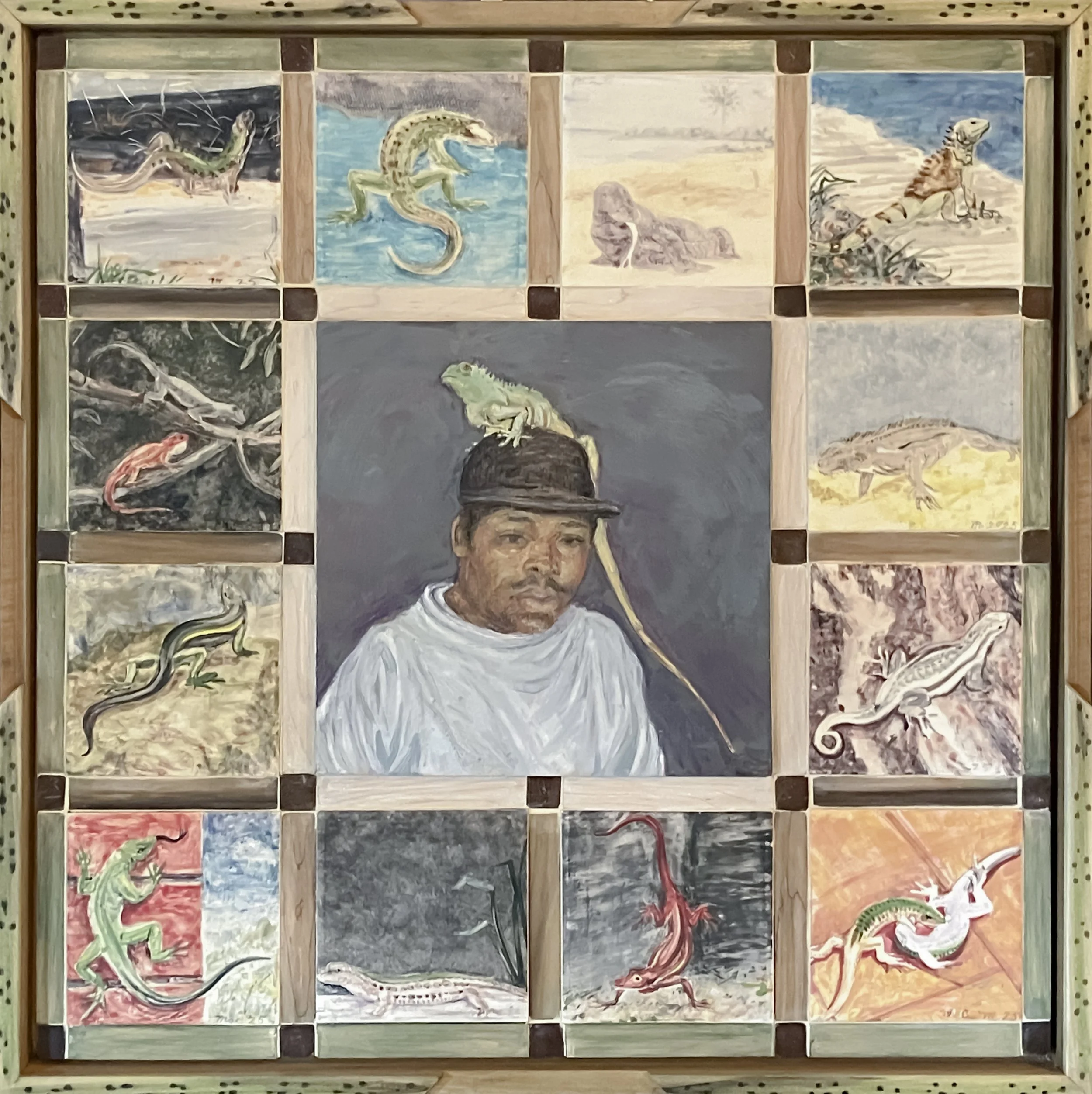 Man with an Iguana_2025_Mixed media_31X31.jpg