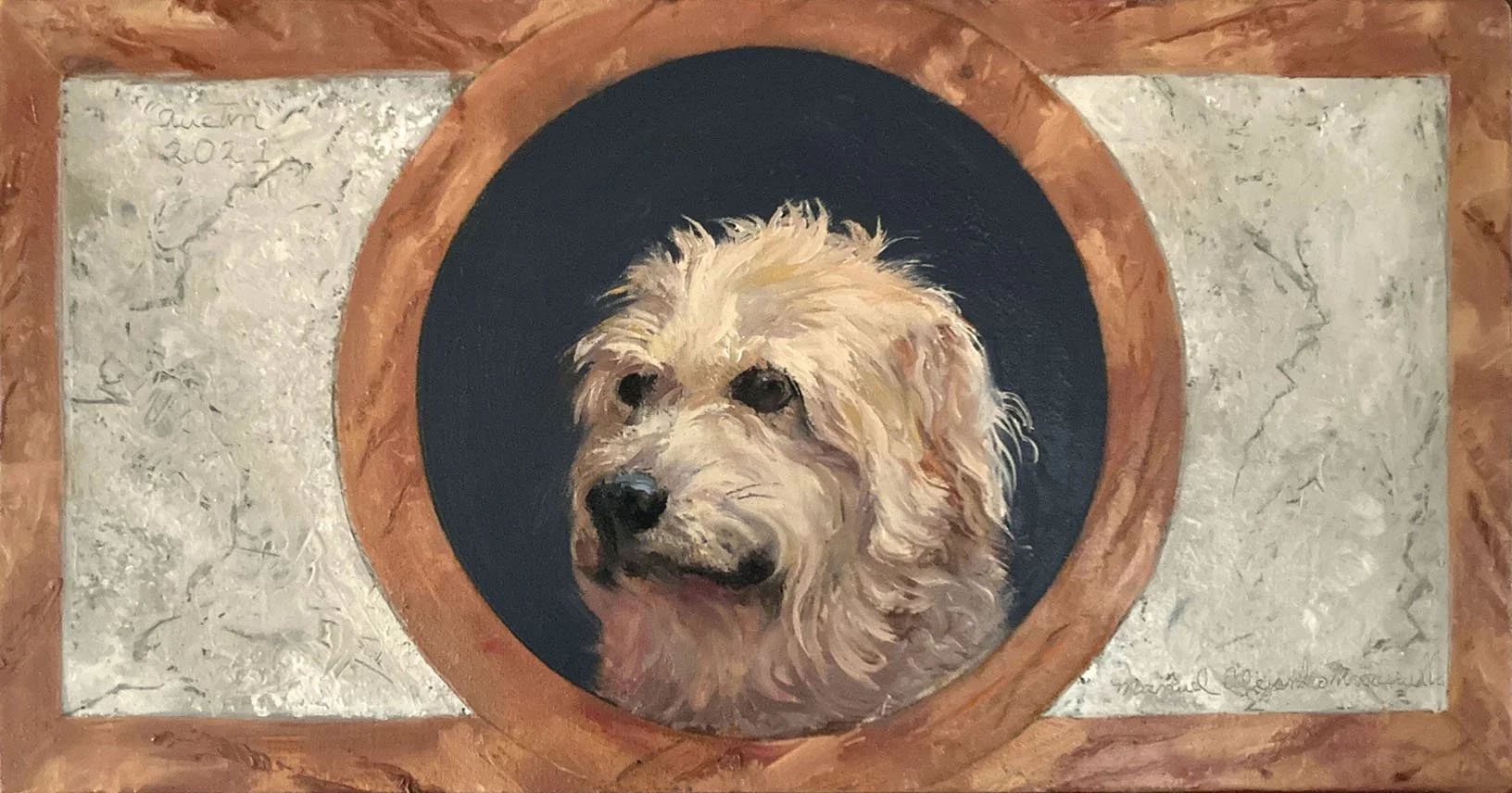    Austin,   2021. Oil on canvas. 11” X 21”. 