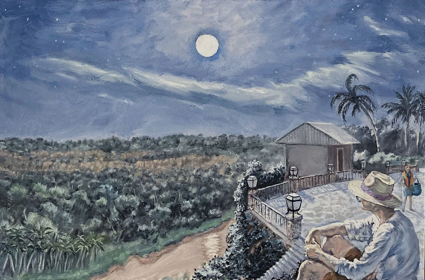    Nighttime,   2021. Oil on canvas. 24” X 36”. 