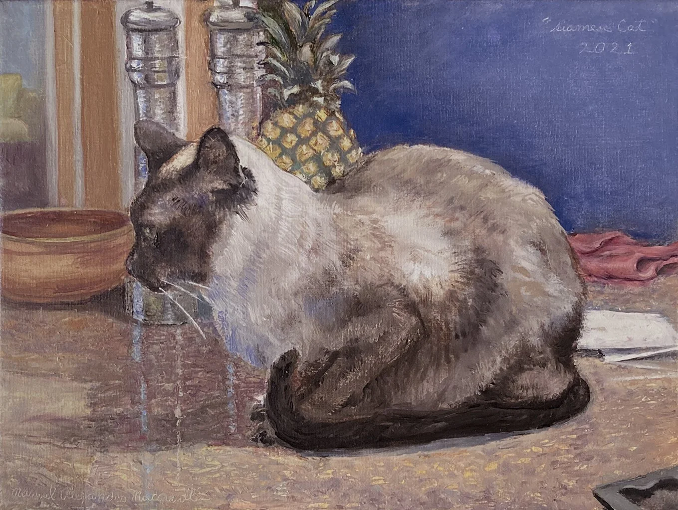    Siamese Cat,   2021. Oil on canvas. 12” X 16”. 