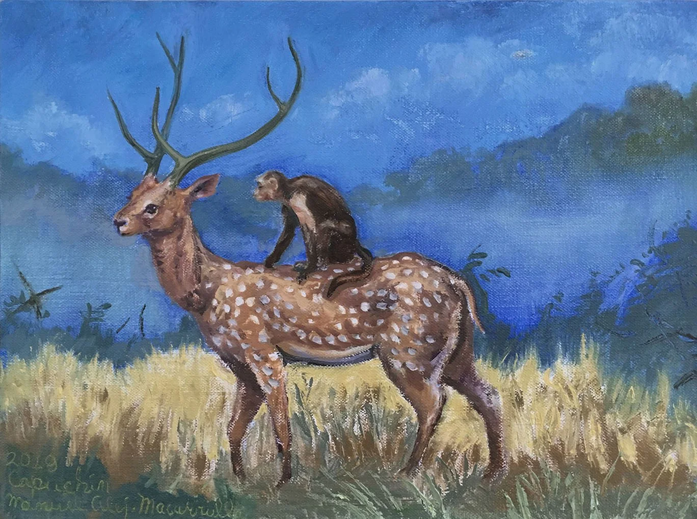    Capuchín,   2019. Oil on linen. 12” X 16”. 