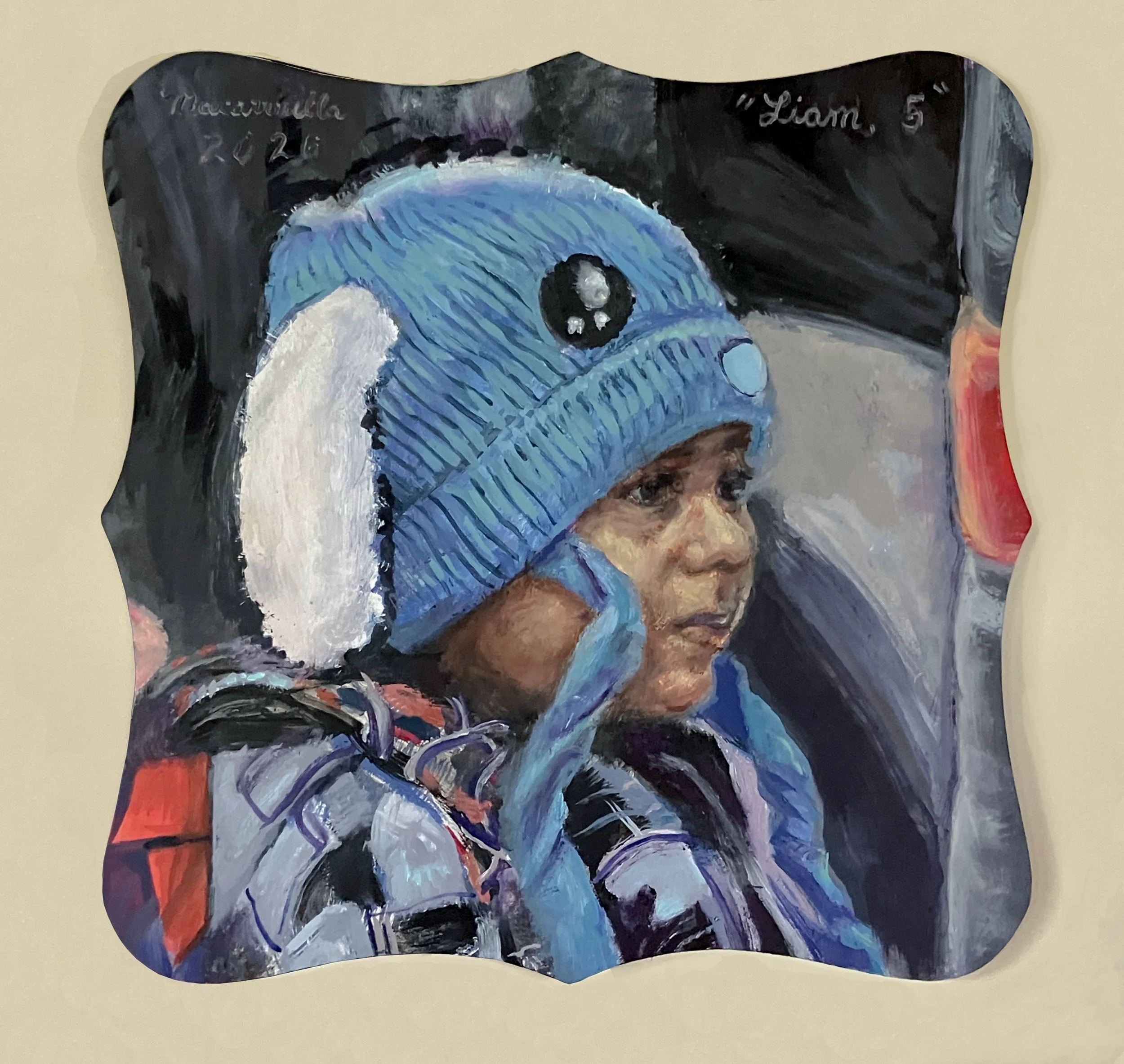    Liam, 5,   2026. Oil on panel. 14.75” X 14.75”. 
