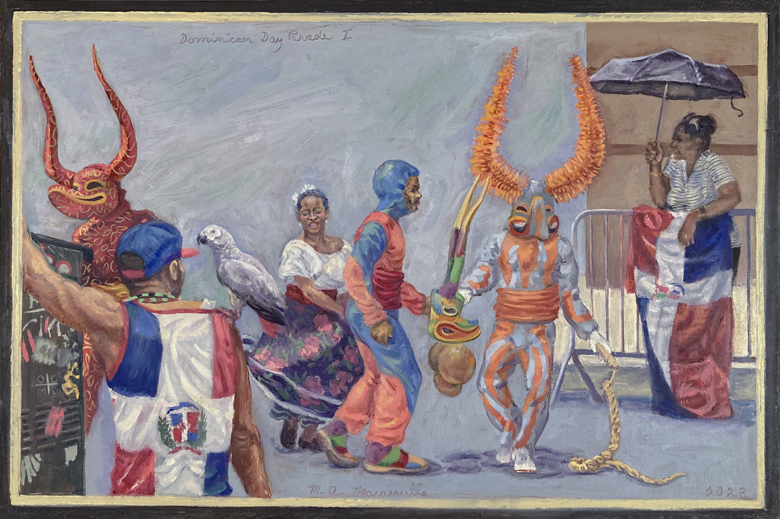    Dominican Day Parade I,   2023. Oil on canvas. 20” X 30”. 