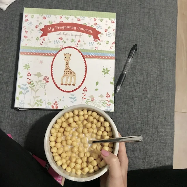 First pregnancy purchase was this little journal Cody and I picked up from Buy Buy Baby. It is so cute and fun to fill out the pages together and just spend time talking about our little baby. Btw we also realized that we have a thing for giraffes and that it may just be our theme for all baby things. 