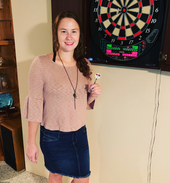 This outfit is definitely a bullseye! Check out the $68 BB Dakota Bell Sleeve Sweater with the Liverpool Cat Eye Pull On Skirt, which sells for $59 at Venue!