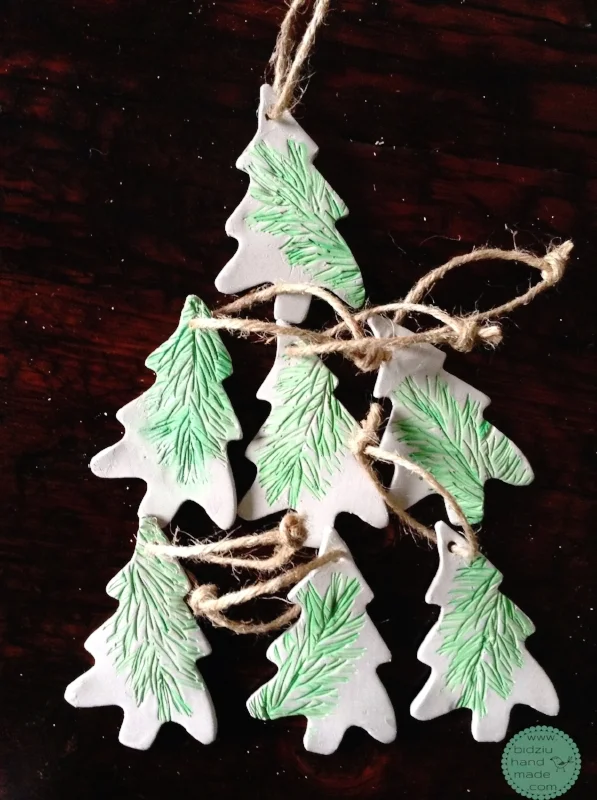 Clay Christmas tree ornaments. — Bidziu | Handmade