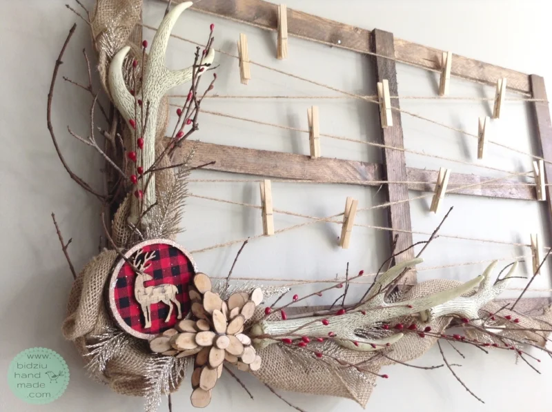 rustic bulletin board, rustic home decor, rustic display board, rustic home decoration, rustic home decor, woodland home decor, cabin-inspired home decor, handmade home decoration, handmade rustic bulletin board, home decor with antlers, custom made…