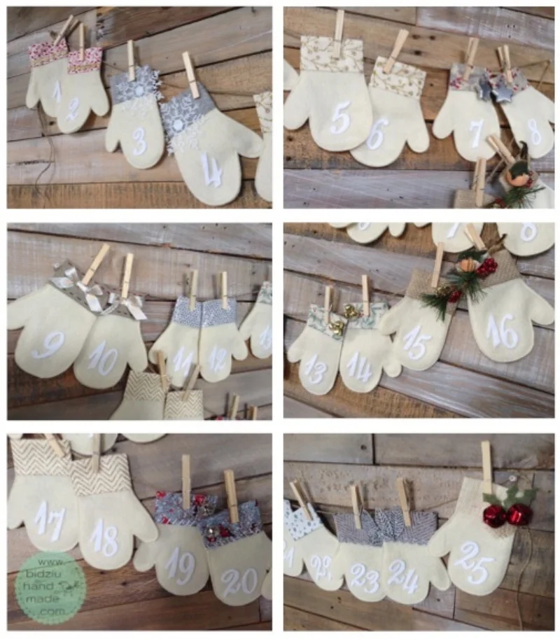 handmade advent calendar, felt advent calendar, mitten advent calendar, custom made advent calendar, Christmas advent calendar, modern advent calendar, unique advent calendar, advent calendar, Christmas decoration, rustic Christmas decor, Christmas …