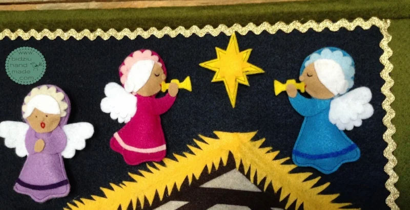 Christmas Advent Calendar, nativity scene advent calendar, felt advent calendar, felt nativity scene advent calendar, Christmas ideas for kids, countdown to Christmas, holiday traditions, handmade Christmas advent calendar, handmade Christmas gift, Christmas gifts for kids, handmade Christmas, custom made advent calendar, bidziu handmade, bidziuhandmade