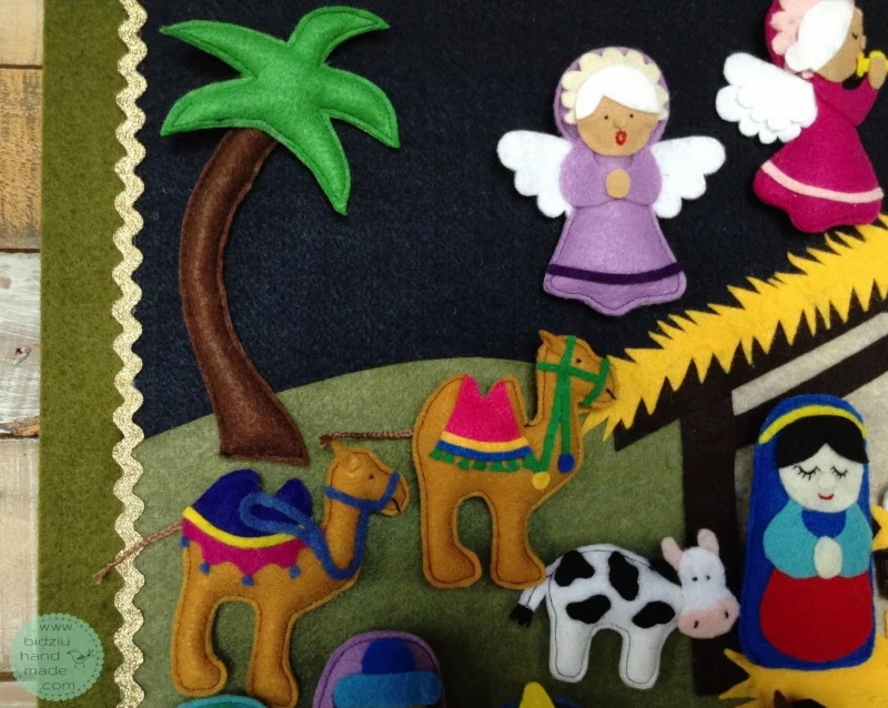 Christmas Advent Calendar, nativity scene advent calendar, felt advent calendar, felt nativity scene advent calendar, Christmas ideas for kids, countdown to Christmas, holiday traditions, handmade Christmas advent calendar, handmade Christmas gift, Christmas gifts for kids, handmade Christmas, custom made advent calendar, bidziu handmade, bidziuhandmade
