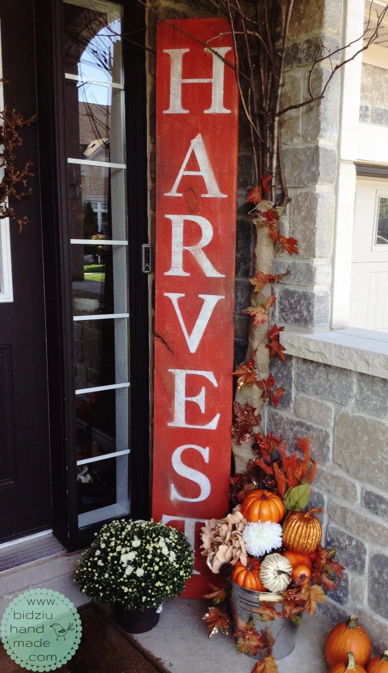 rustic wood sign, rustic hand painted sign, fall decoration, rustic fall decoration, handmade rustic sign, handmade wood sign, front porch decoration, front porch fall decorating ideas, painted wood sign, modern fall decoration, modern porch decorating ideas, custom made wood sign, custom painted wood sign, rustic home decorating ideas, bidziu handmade, bidziu hand made
