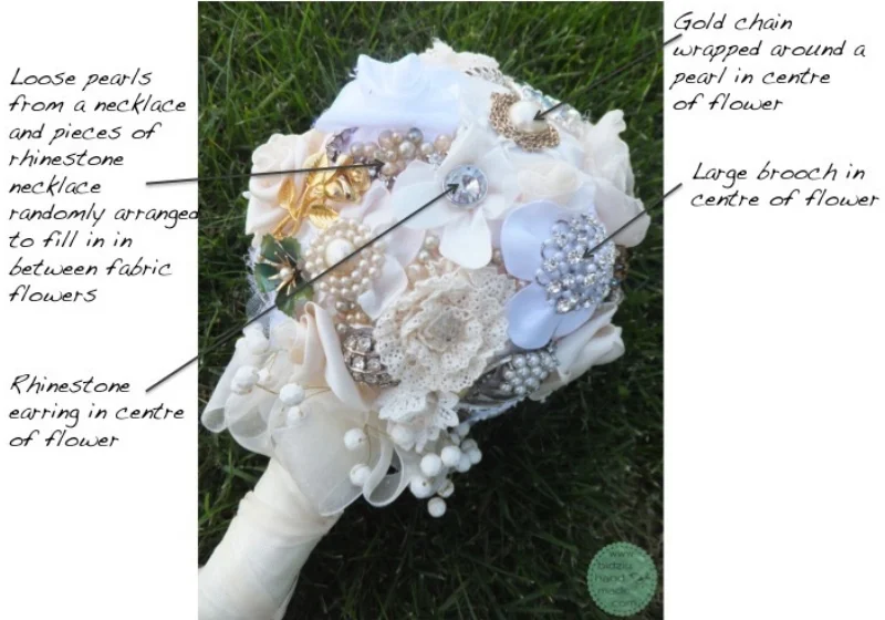 handmade brooch bouquet, custom made brooch bouquet, fabric flower bouquet, bridal bouquet, custom made wedding accessories, handmade wedding accessories, bridal accessories, brooch bouquet, bridal brooch bouquet, bridal bouquet, bidziu handmade