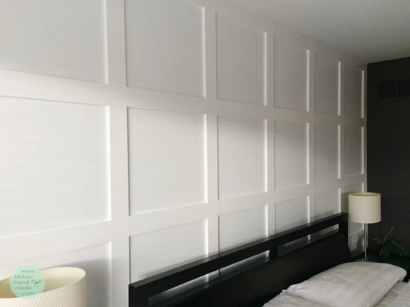 DIY wainscoting, DIY accent wall, DIY wainscoting grid, DIY home decor, DIY home renovating projects, home DIY, DIY modern wainscoting, accent wall wainscoting, DIY home reno, bidziu handmade, bidziu hand made