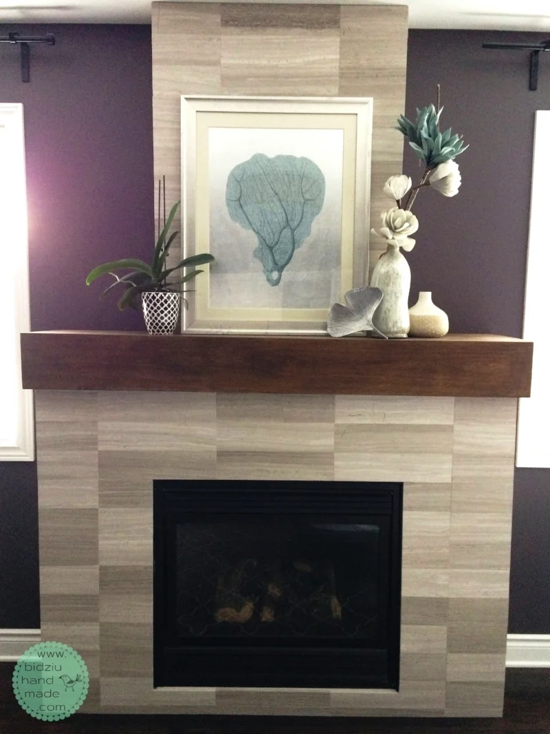 DIY fireplace, DIY fireplace facelift, DIY fireplace renovation, DIT marble fireplace, DIY tiled fireplace, DIY modern fireplace, DIY house project, modern fireplace, marble fireplace idea, DIY tall fireplace, fireplace in the bedroom, DIY fireplace reface, refacing a fireplace, DIY home project, DIY home reno, Bryan Baeumler, bidziu handmade, bidziu hand made